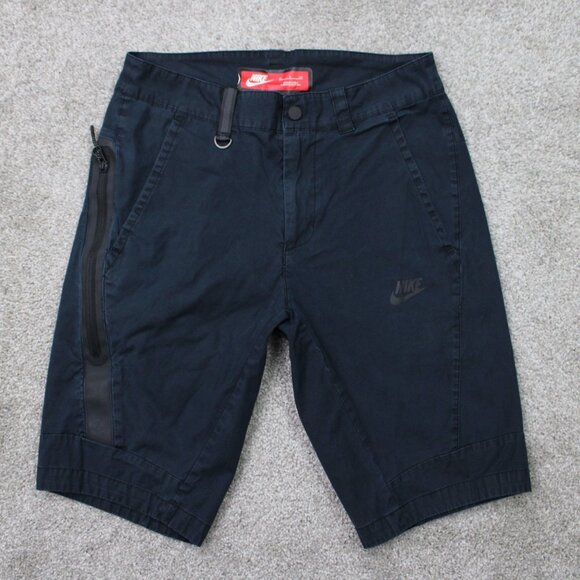 Nike Tech Woven Bonded Shorts Mens 28 Blue Cargo Cotton Stretch w/ 11" inseam - Picture 1 of 12